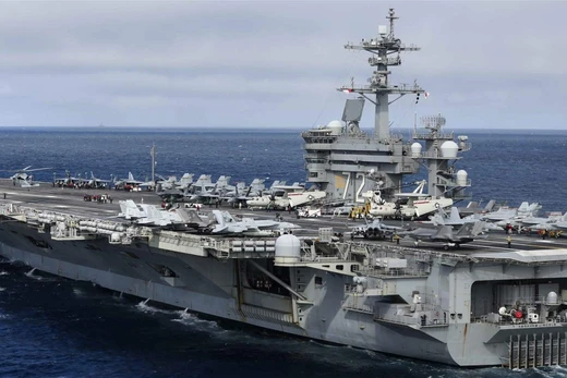 Tàu sân bay USS Abraham Lincoln (CVN-72) hoạt động trên Đại Tây Dương ngày 30/1/2019. Ảnh: Hải quân Mỹ.