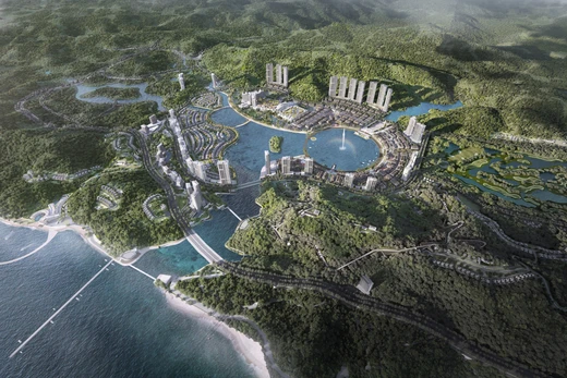 Phối cảnh dự án Khu dịch vụ du lịch phức hợp casino Vân Đồn. Ảnh: Sun Group