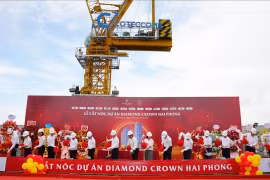 Sự kiện cất nóc Diamond Crown Hai Phong đặt thêm mốc son trên hành trình khẳng định uy tín và đẳng cấp của thương hiệu DOJILAND trên thị trường bất động sản