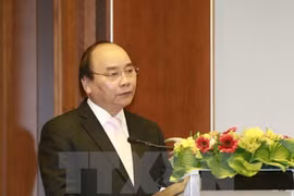 Thủ tướng Nguyễn Xuân Phúc dự Diễn đàn Doanh nghiệp Việt Nam-Đức. Ảnh: TTXVN