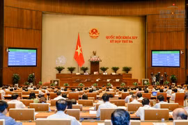 Quốc hội biểu quyết thông qua Nghị quyết về việc thi hành Bộ luật hình sự và các luật có liên quan - Ảnh: Cổng TTĐT QH