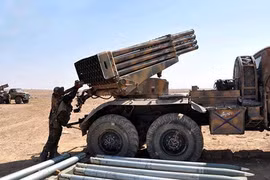 Pháo phản lực Grad của quân đội Syria ở tỉnh Daraa