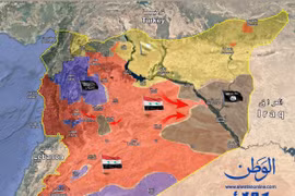 Các mũi tiến công của quân đội Syria vào khu vực thành phố Deir Ezzor - ảnh Masdar News