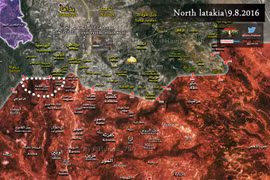 Bản đồ chiến sự vùng Latakia.