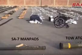 Kho vũ khí bí mật bị phát hiện tại phía nam Syria. Ảnh: SANA.