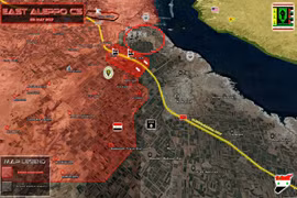 Khu vực thị trấn và làng mạc được giải phóng phía đông Aleppo