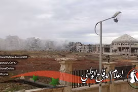 Khu vực nhà thờ Hồi giáo Rasol Azam, nơi quân đội Syria đã giành được quyền kiểm soát