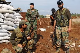 Các binh sĩ Syria sau trận chiến giành Sheikh Miskeen