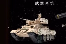 Xe hỏa lực đi cùng yểm trợ tăng thiết giáp trên thân xe T-59, Trung Quốc. Ảnh: tài khoản Twitter OedoSoldier.