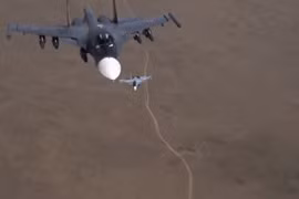 Máy bay Su-34 tuần tra trên không phận Syria. Ảnh minh họa video Bộ Quốc phòng Nga