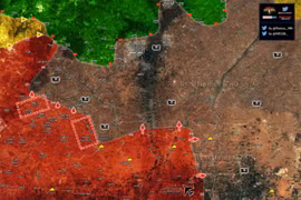 Bản đồ khu vực chiến sự phía đông thành phố Aleppo