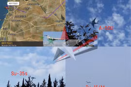 Các máy bay chiến đấu mới Nga đến Syria - ảnh minh họa tài khoản mạng xã hội @WaelAlHussaini