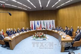 Toàn cảnh cuộc đàm phán giữa Iran và nhóm P5+1 hôm 14/7. Ảnh: AFP/TTXVN