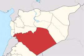 Phân bổ địa bàn kiểm soát của quân đội Syria và IS trên tỉnh Homs, Syria