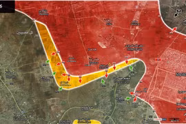 Bản đồ chiến sự vùng Handrat, bắc Aleppo