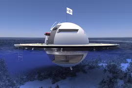 Nhà nổi dạng UFO trên biển