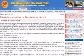Công bố thông tin tuyển sinh đại học, cao đẳng năm 2015