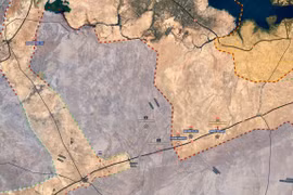 Sơ đồ chiến dịch bao vây tiêu diệt của lực lượng Tiger trên vùng nông thôn Raqqa
