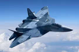 Máy bay tiêm kích tàng hình thế hệ 5 Su-57 - Ảnh không quân vũ trụ Nga