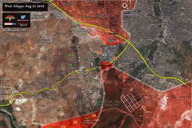 Bản đồ chiến sự Aleppo tại căn cứ Ramousah