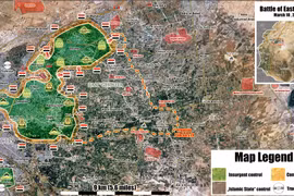 Tình hình chiến sự Đông Ghouta tính đến ngày 10.03.2018 theo Muraselon