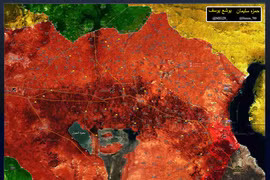 Bản đồ chiến sự khu vực phía đông Aleppo, các đơn vị Tiger cách thị trấn Maskanah khoảng 1,5 km