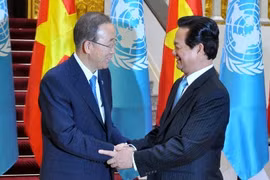 Thủ tướng Nguyễn Tấn Dũng và Tổng Thư ký Liên Hợp Quốc Ban Ki-moon - Ảnh: VGP 