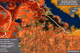 Hướng tấn công chính của quân đội Syria bắt đầu từ thị trấn Khanasser về phía đông nam Aleppo