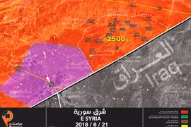 Những khu vực sa mã được quân đội Syria truy quét trong cuộc tấn công phía đông tỉnh Homs. Ảnh Muraselon