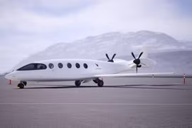 Alice là chiếc máy bay chở khách đầu tiên không khí thải carbon, vận hành ít tốn kém hơn nhiều so với các máy bay động cơ phản lực cánh quạt tương tự. Ảnh: EViation