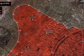 Bản đồ chiến sự Aleppo.
