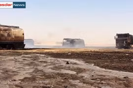 Không quân Nga thiêu đốt đoàn xe chở dầu của IS (Video)
