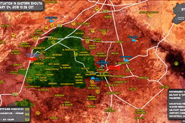 Các mũi tiến công của quân đội Syria ngày 04.01.2018 - ảnh South Front