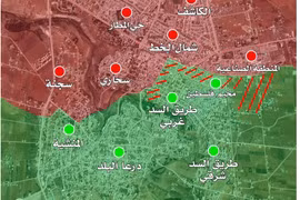Các hướng tấn công của quân đội Syria trong thành phố Daraa