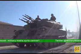Xe pháo phòng không Shilka quân đội Syria trên khu vực ngoại ô Damascus