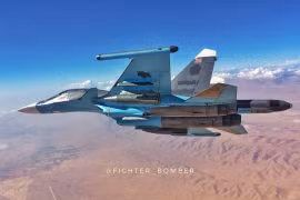 Máy bay ném bom chiến trường Su-34 ở Syria. Ảnh minh họa Bloger fighter_bomber
