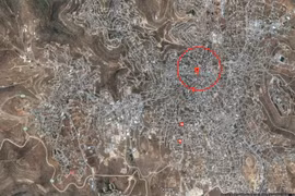 Thành phố Ramallah, nơi diễn ra cuộc biểu tình của người Palestine, ủng hộ Dải Gaza.