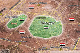 Bản đồ tình hình chiến sự thị trấn Darayya