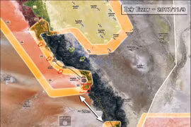 Bản đồ tình hình chiến sự Albukamal , lực lượng Tiger cách thành phố 20 km - ảnh South Front
