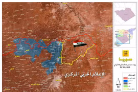 Bản đồ chiến sự khu vực Rastan, miền bắc tỉnh Homs. ảnh Hezbollah