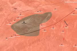 Bản đồ tình hình chiến sự khu vực sa mạc Homs - Deir Ezzor. Ảnh minh họa twitter.com/syria_map