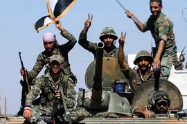 Binh sĩ quân đội Syria trên chiến trường phía đông Aleppo