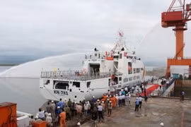 Công ty Đóng tàu Hạ Long bàn giao tàu kiểm ngư hiện đại nhất VN cho lực lượng Kiểm ngư tháng 6/2014