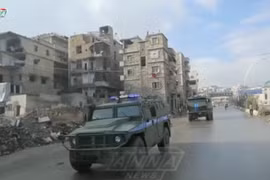 Đơn vị quân cảnh Nga trên đường thực hiện nhiệm vụ ở Aleppo