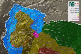 Tình hình chiến sự Afrin, quân đội Thổ Nhĩ Kỳ cách thành phố 2 km. Ảnh truyền thông "đối lập" FSA