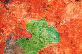 Bản đồ tình hình chiến sự Syria, khu vực đông bắc tỉnh Hama. ảnh Muraselon