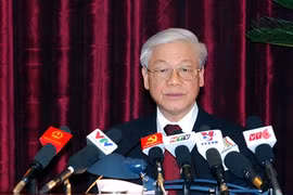 Tổng Bí thư Nguyễn Phú Trọng phát biểu bế mạc Hội nghị Trung ương 10. Ảnh: VGP/Nhật Bắc