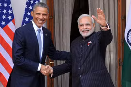 Tổng thống Mỹ Barack Obama và Thủ tướng Ấn Độ Narendra Modi. Ảnh: Getty Images