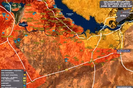 Bản đồ chiến sự khu vực tây Raqqa, lực lượng Tiger giải phóng Resafa 