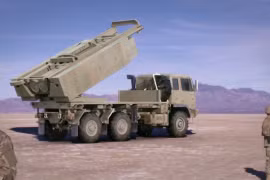 Tên lửa đạn đạo DeepStrike do tập đoàn Raytheon phát triển trên xe phóng M142 HIMARS